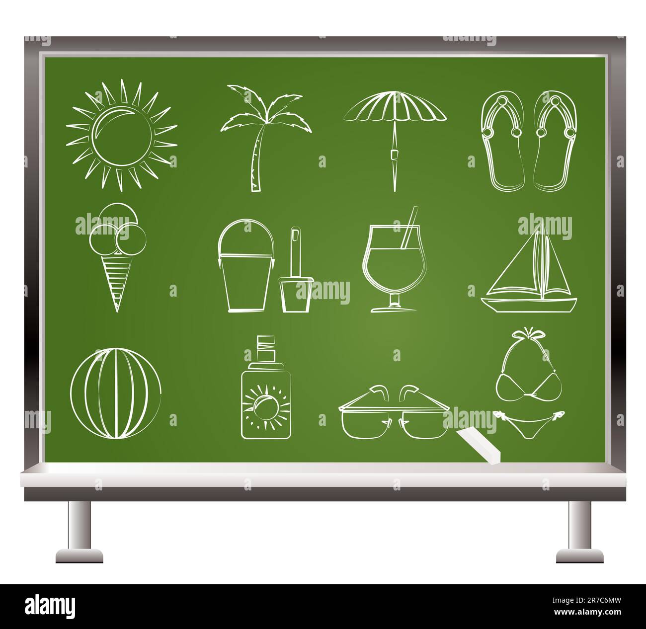 Estate, vacanze e Spiaggia di oggetti - Illustrazione Vettoriale Illustrazione Vettoriale