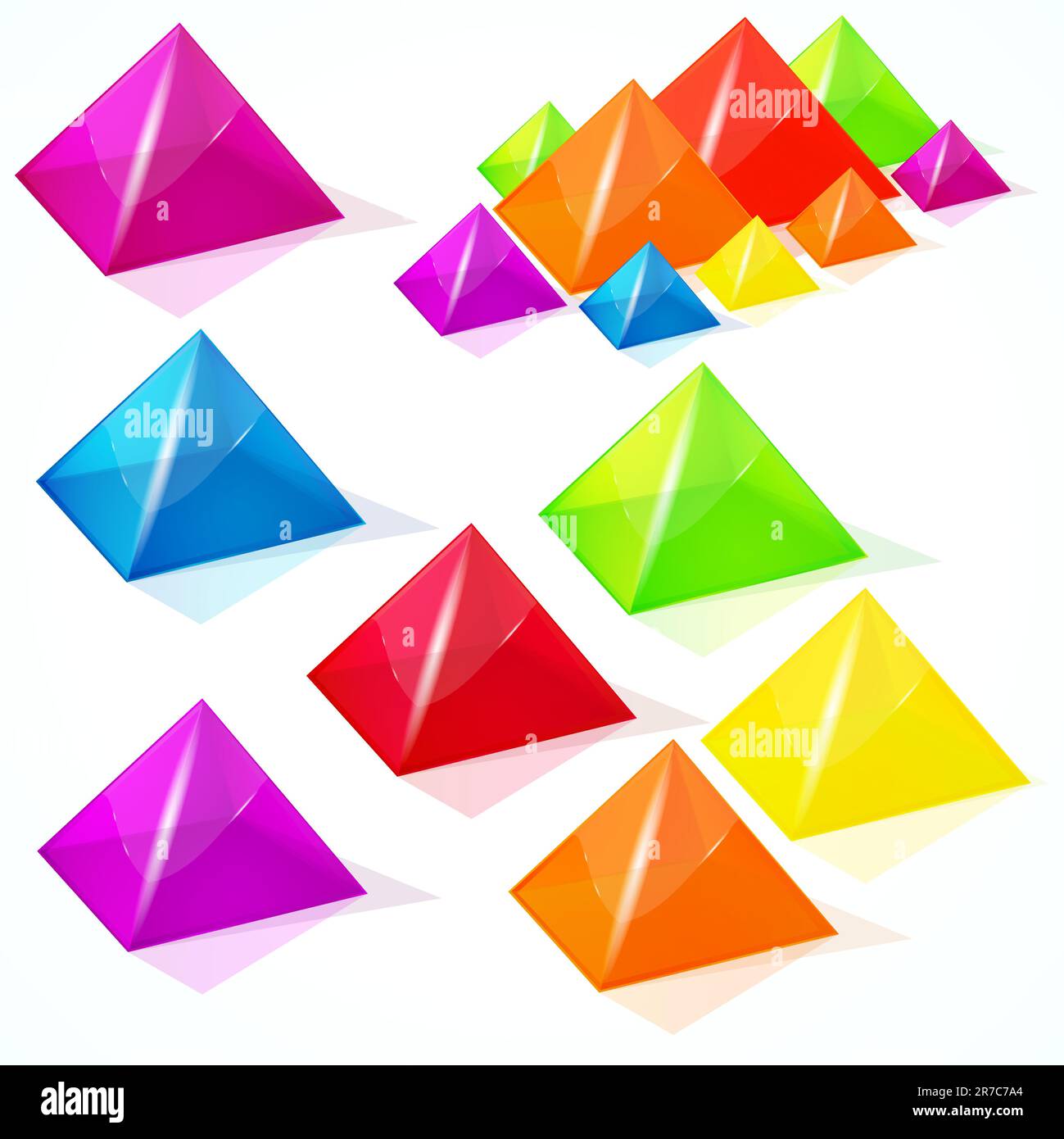 Piramidi vettoriali astratte. Illustrazione Vettoriale