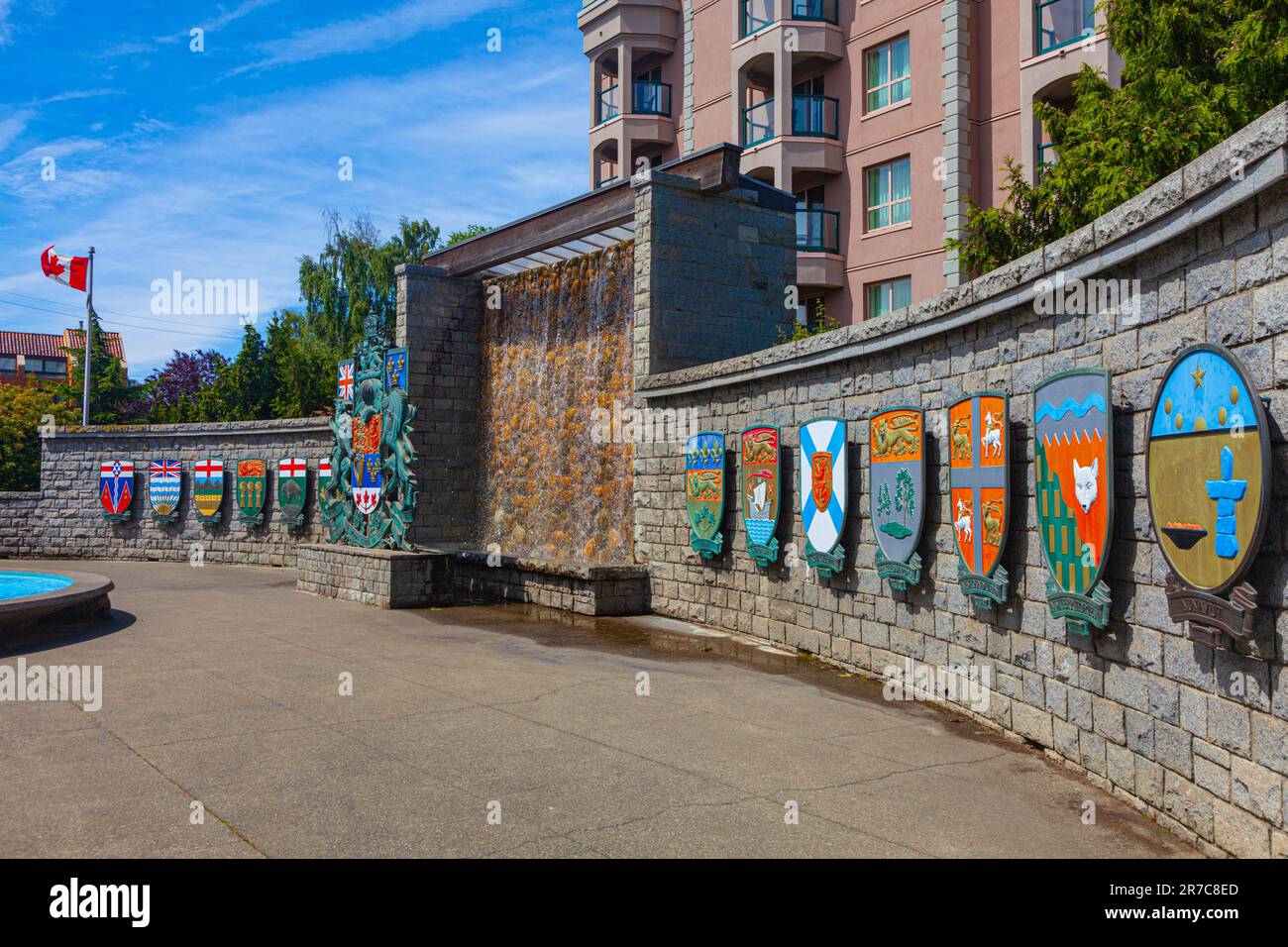 Ampia vista del Confederation Park presso il porto interno di Victoria British Columbia Canada Foto Stock