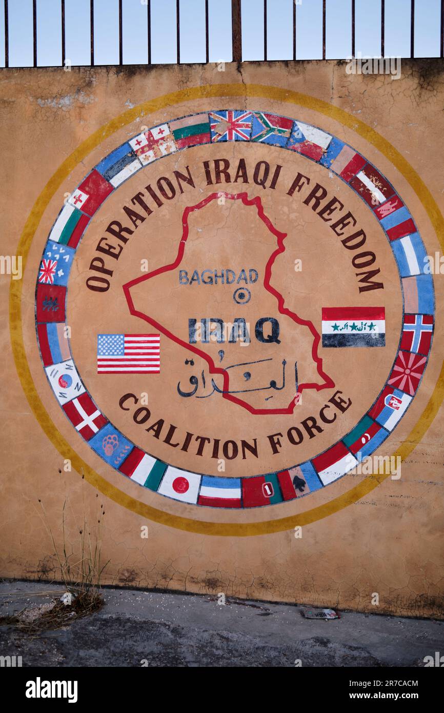 Operazione irachena Freedom Coalition Force Mural a Valladolid Messico Foto Stock