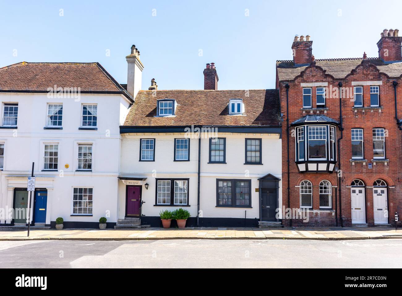 Cottage d'epoca, Quay Street, Newport, Isola di Wight, Inghilterra, Regno Unito Foto Stock