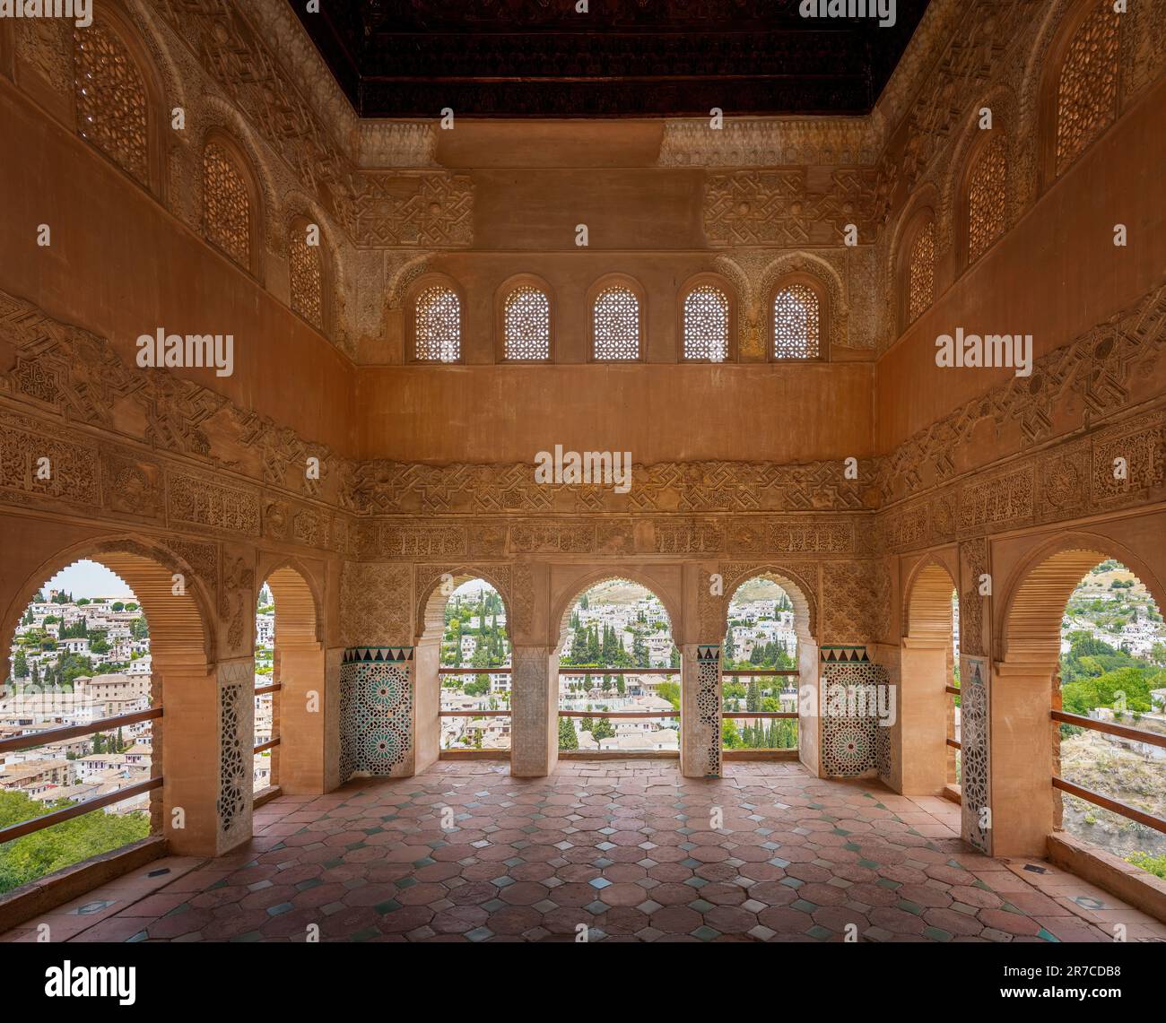 All'interno del Palazzo del Partale nella zona di El Partal dell'Alhambra - Granada, Andalusia, Spagna Foto Stock