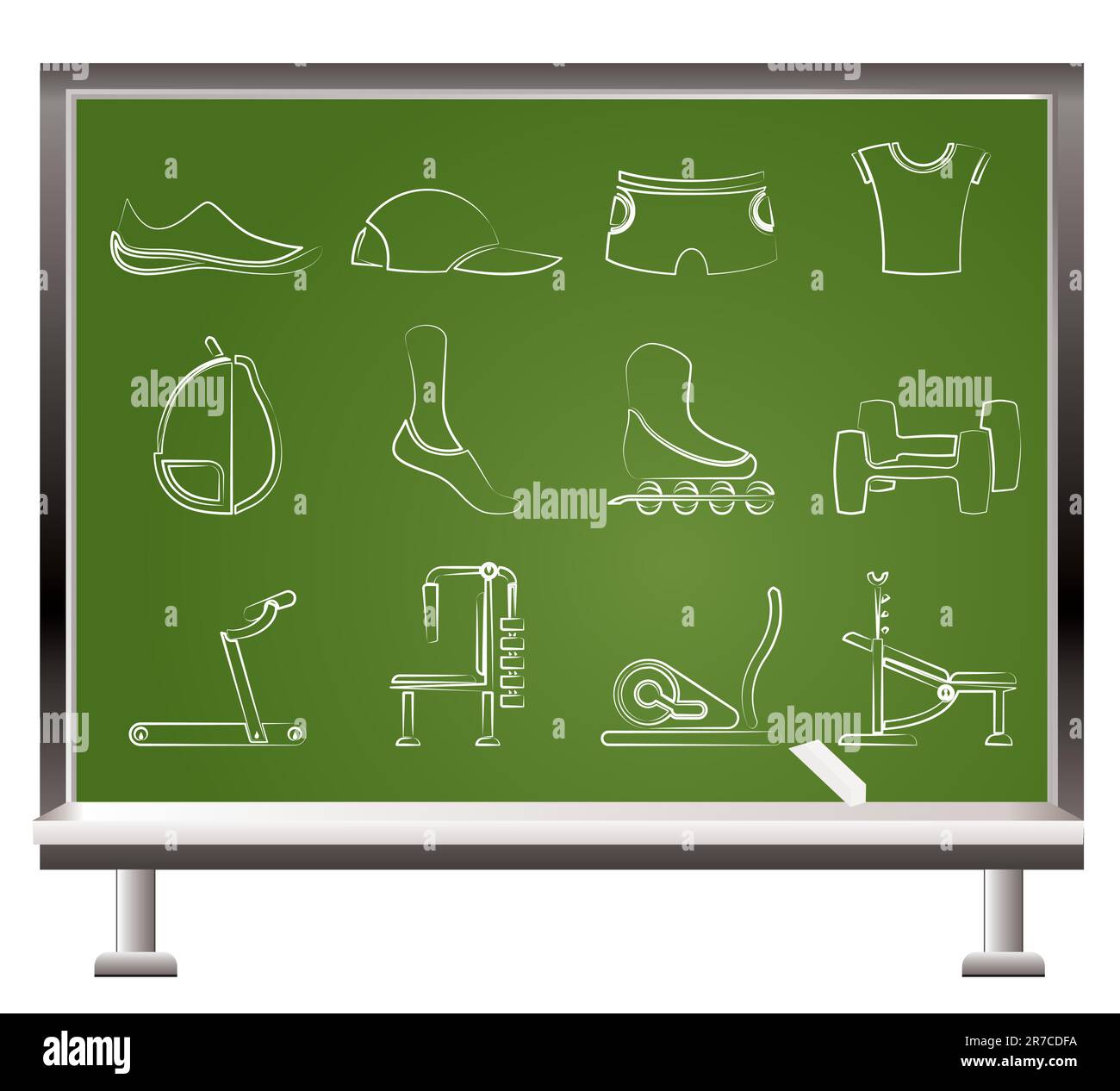 Attrezzature sportive e le icone di oggetti vettore - Serie di icone 1 Illustrazione Vettoriale