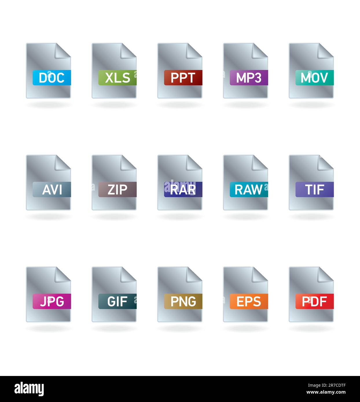 Icone professionali per siti Web o presentazioni; set di icone per formati di file vettoriali; set di icone per computer; facile da modificare Illustrazione Vettoriale