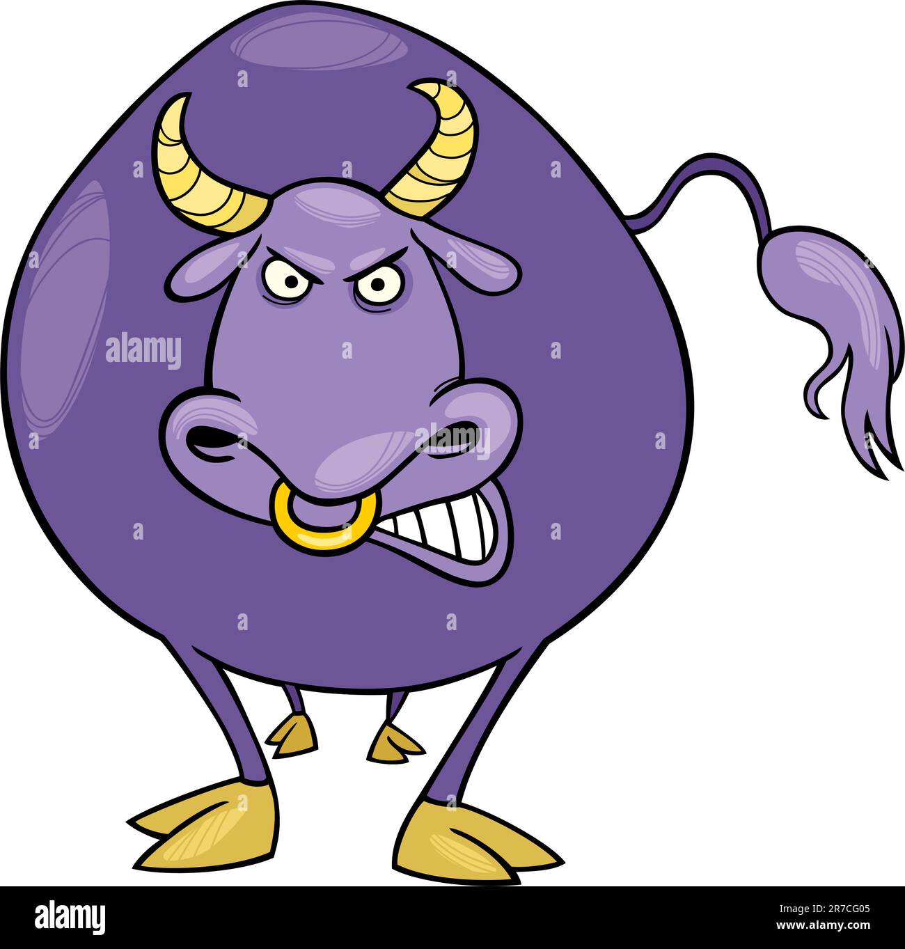 Illustrazione del fumetto di angry bull Illustrazione Vettoriale