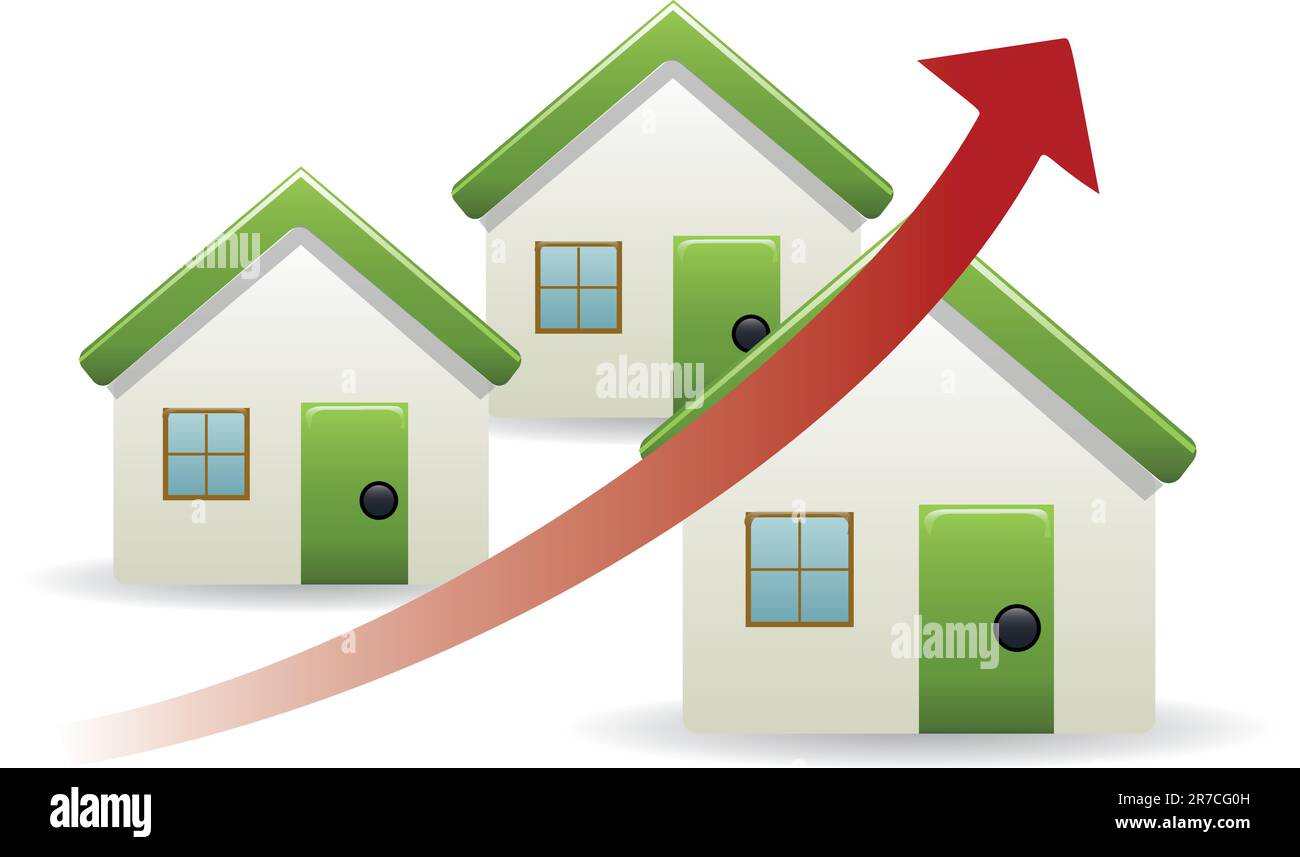 Tendenza del mercato delle case Illustrazione Vettoriale