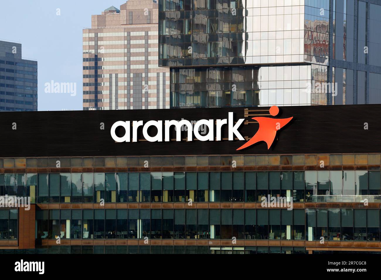 Aramark, sede centrale, 2400 Market St, Philadelphia, Pennsylvania. Un servizio alimentare globale, outsourcing e fornitore uniforme con sede a Philadelphia. Foto Stock