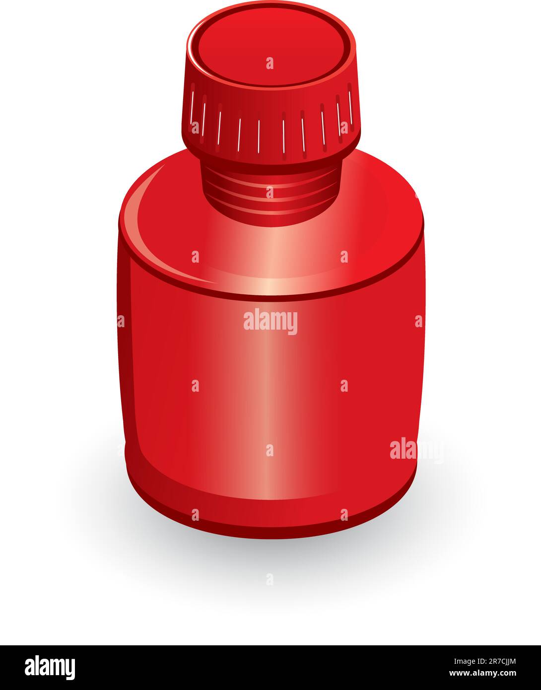 Medical bottiglia di rosso. Immagine su sfondo bianco Illustrazione Vettoriale