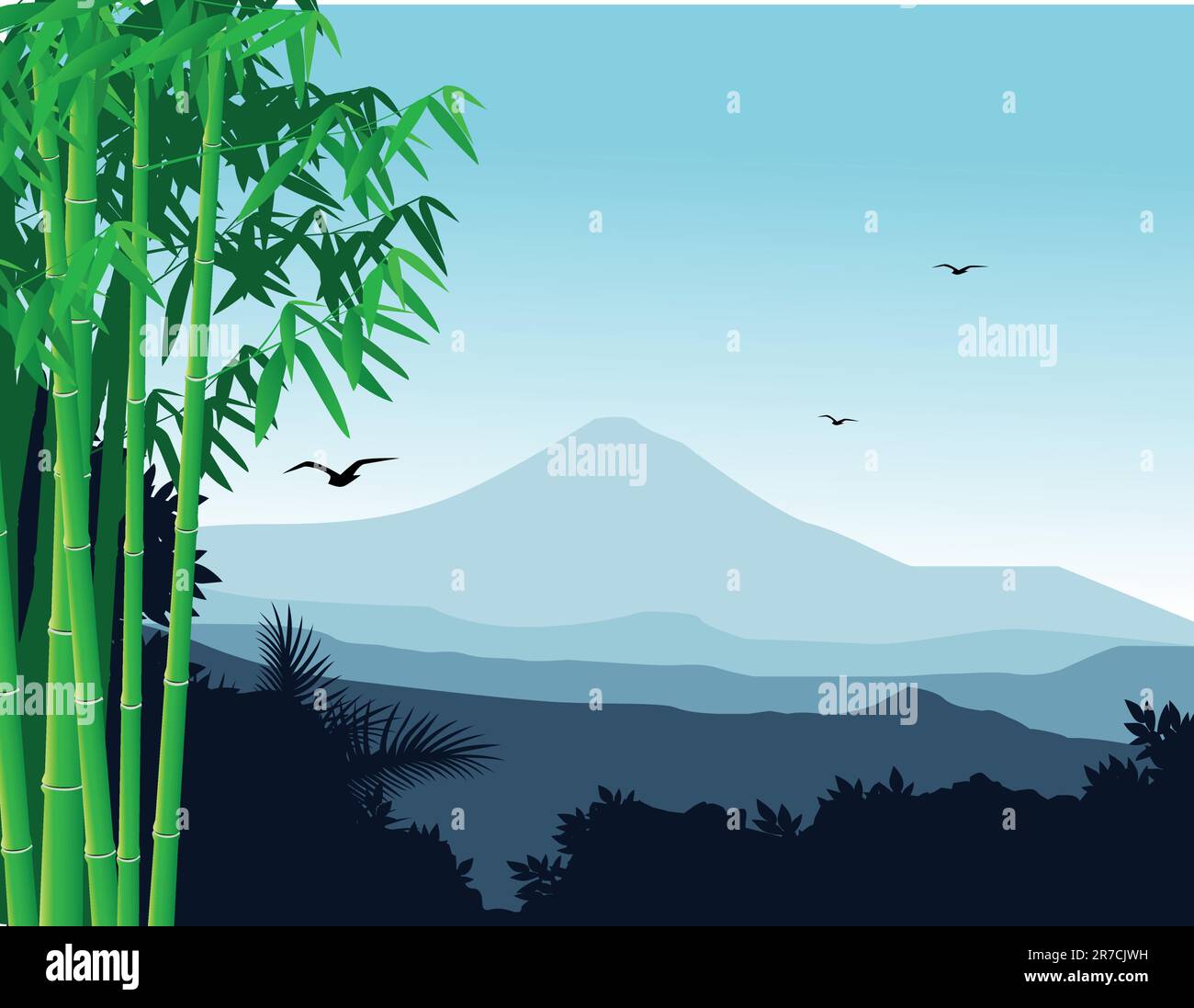 Natura sfondo di bambù Illustrazione Vettoriale