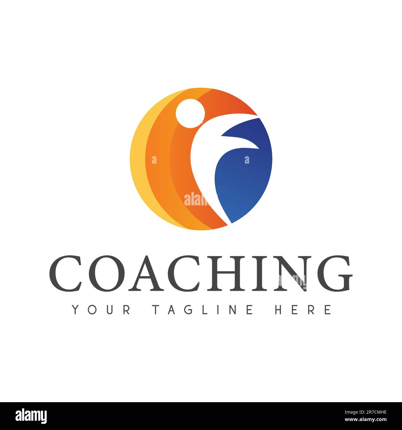 Coaching Logo Design Life Coach icona umana formazione Carriera consultazione Illustrazione Vettoriale