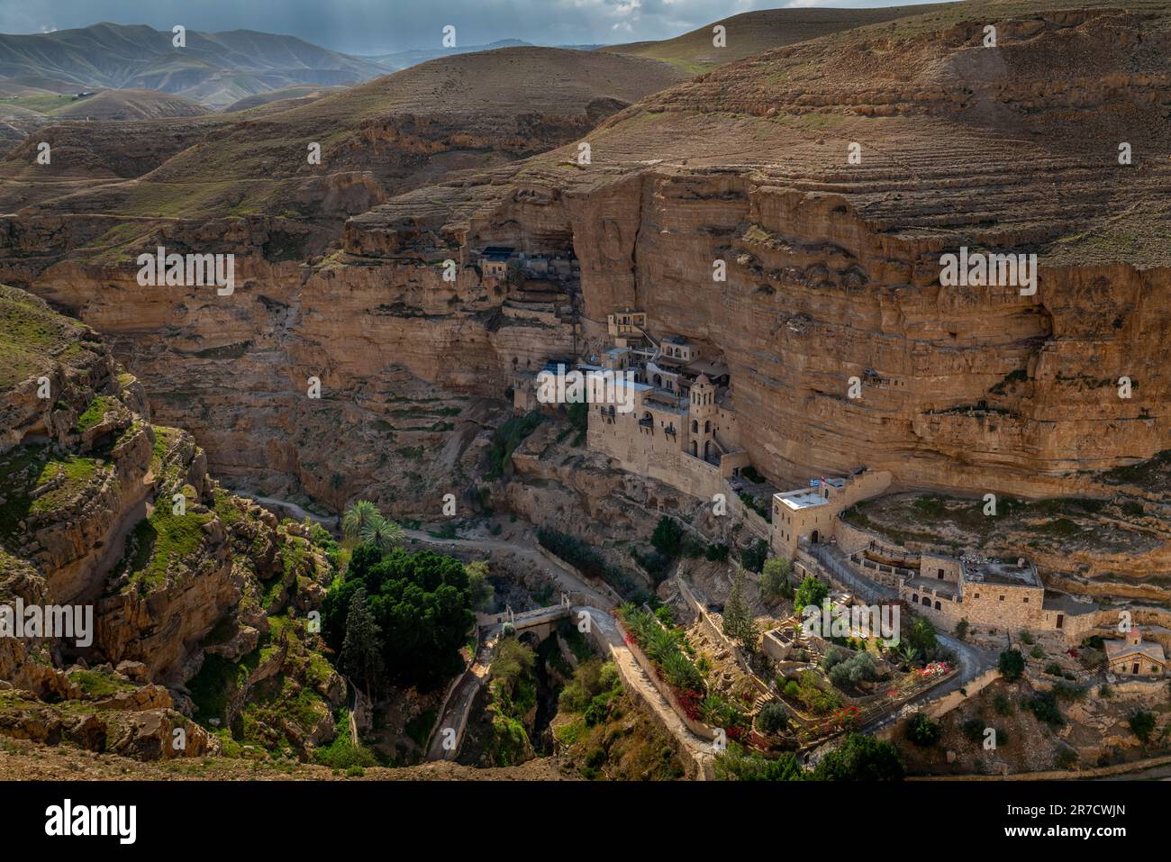 MONASTERO DI SAN GIORGIO DI CHOZIBA (420 CE) WADI QELT DESERTO GIUDEO ISRAELE Foto Stock