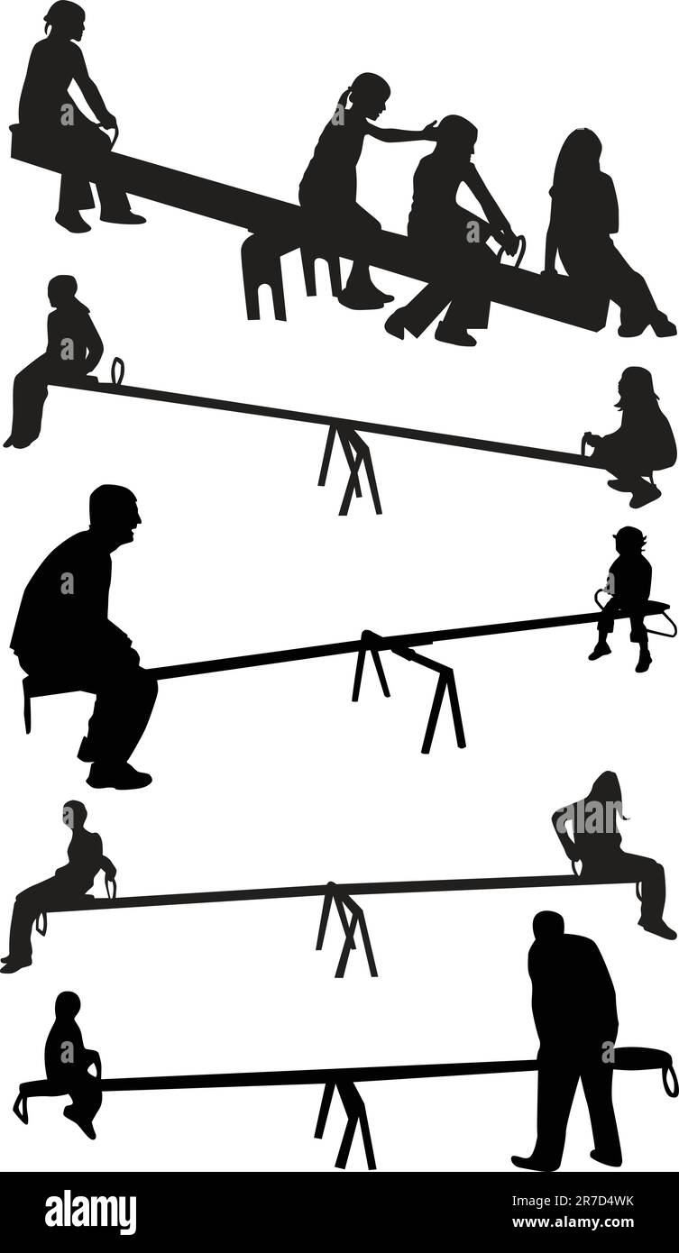 Vettore silhouette famiglia Illustrazione Vettoriale