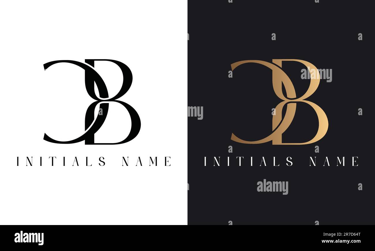 Logo lettera di testo con monogramma CB o BC iniziale di lusso Illustrazione Vettoriale