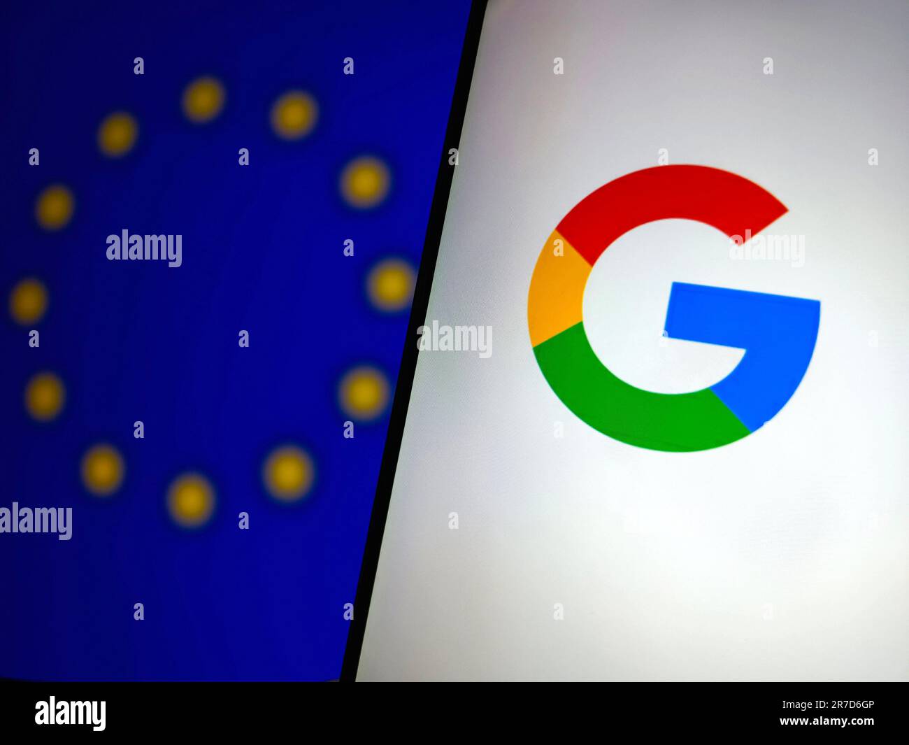 SUQIAN, CINA - 15 GIUGNO 2023 - Illustrazione: Google, 15 giugno 2023, Suqian, Provincia di Jiangsu, Cina. Google è a rischio di essere rotto dopo la e Foto Stock