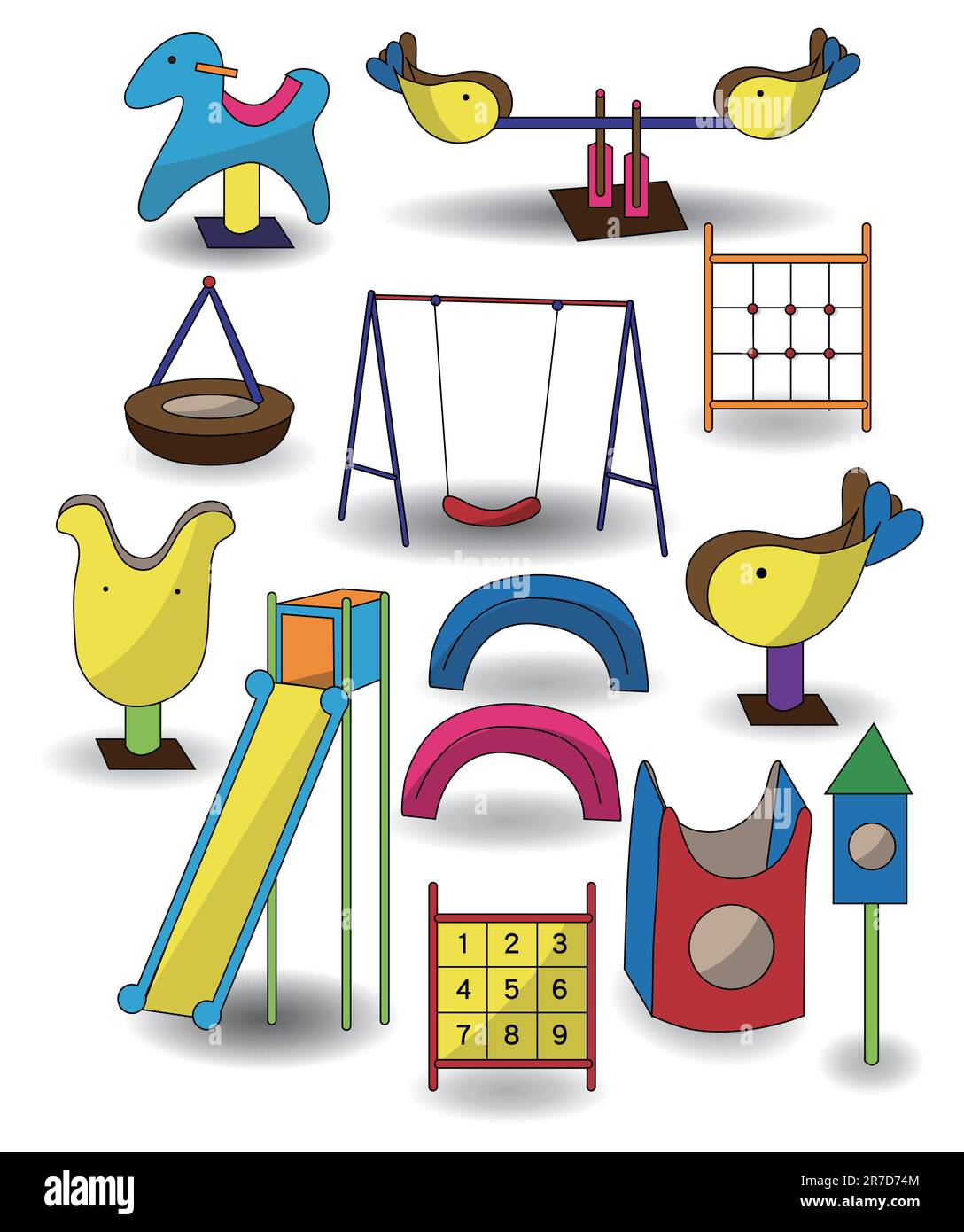 icona del parco dei cartoni animati Illustrazione Vettoriale