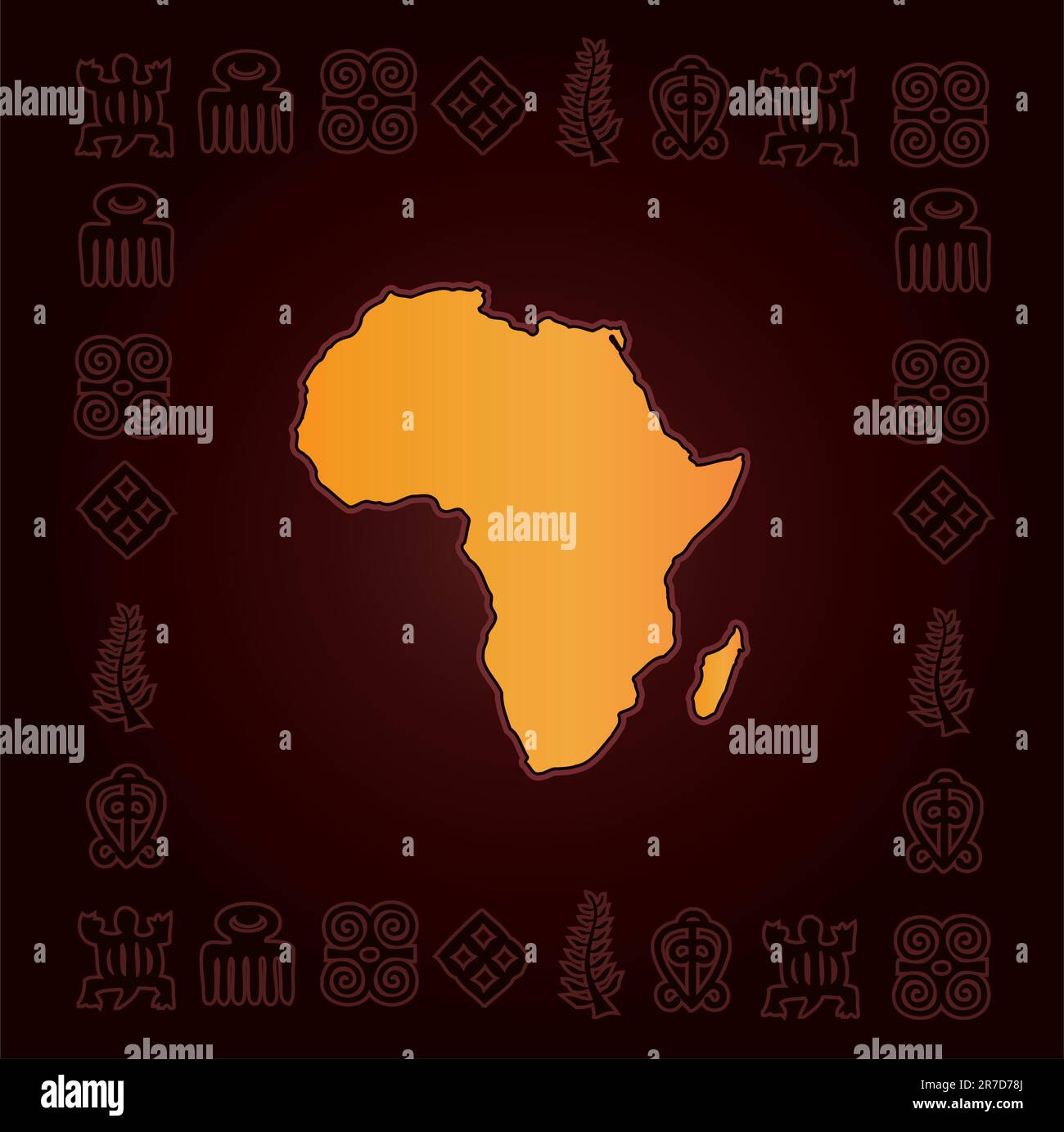 Modello vettore mappa scheda Africa Illustrazione Vettoriale