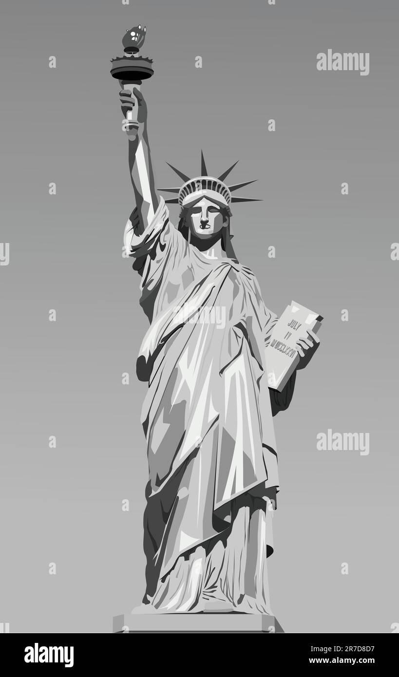 Illustrazione vettoriale della statua della libertà Illustrazione Vettoriale