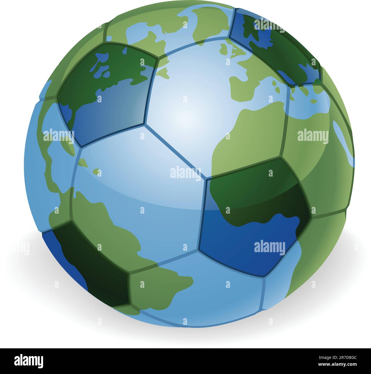 Globo mondo calcio palla concetto illustrazione Illustrazione Vettoriale