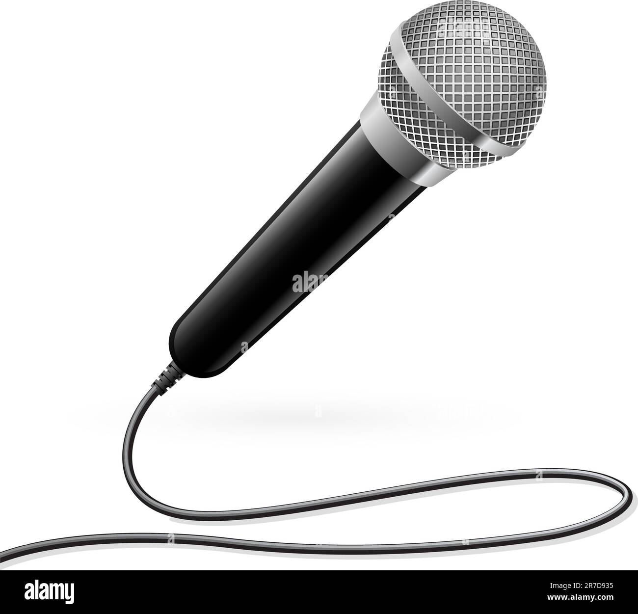 Microfono per il Karaoke. Immagine su sfondo bianco Illustrazione Vettoriale