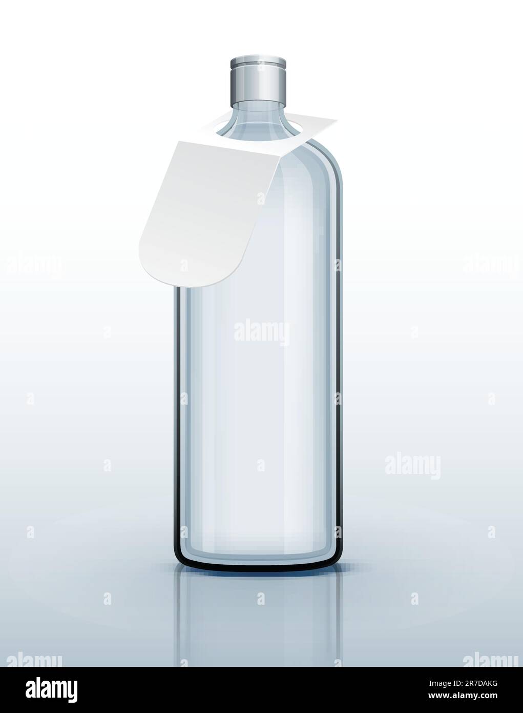 Modello di bottiglia di vetro per bevande dure. Illustrazione vettoriale. Illustrazione Vettoriale