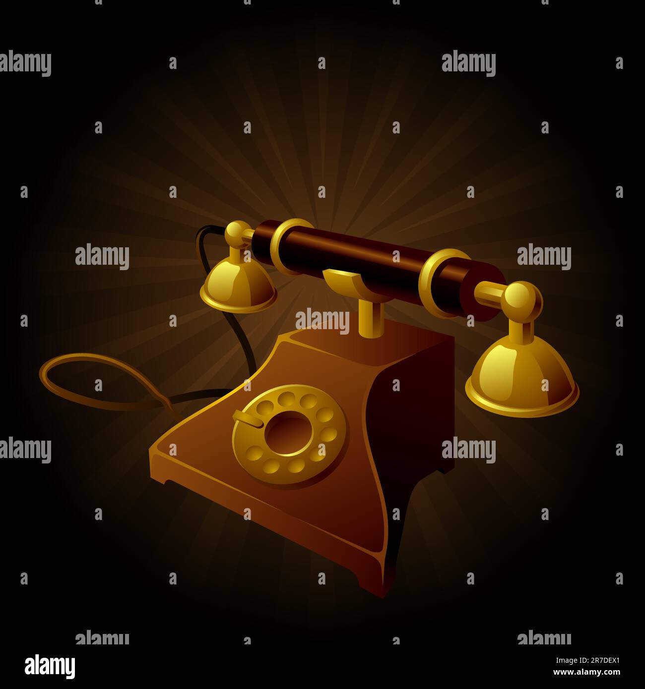 illustrazione vettoriale semplice e pulita di un apparecchio telefonico Illustrazione Vettoriale