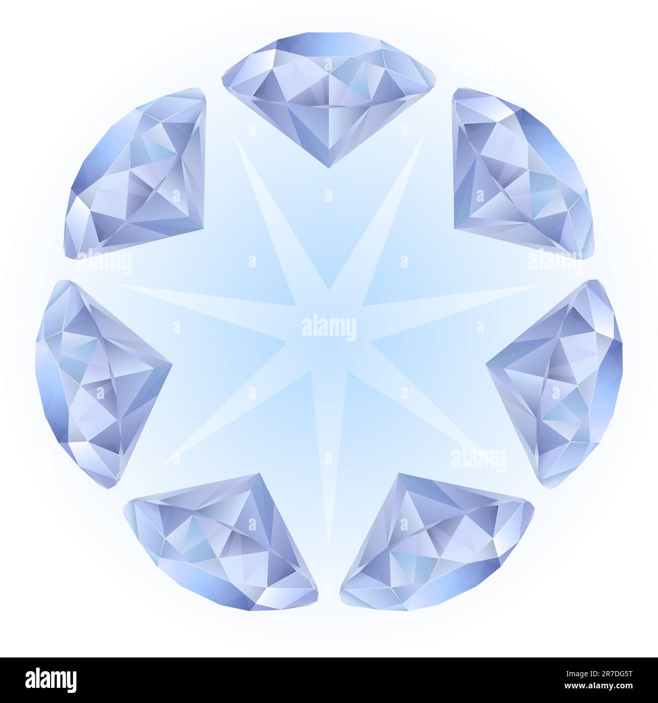 Diamanti realistici pattern. Illustrazione per la progettazione su sfondo bianco Illustrazione Vettoriale