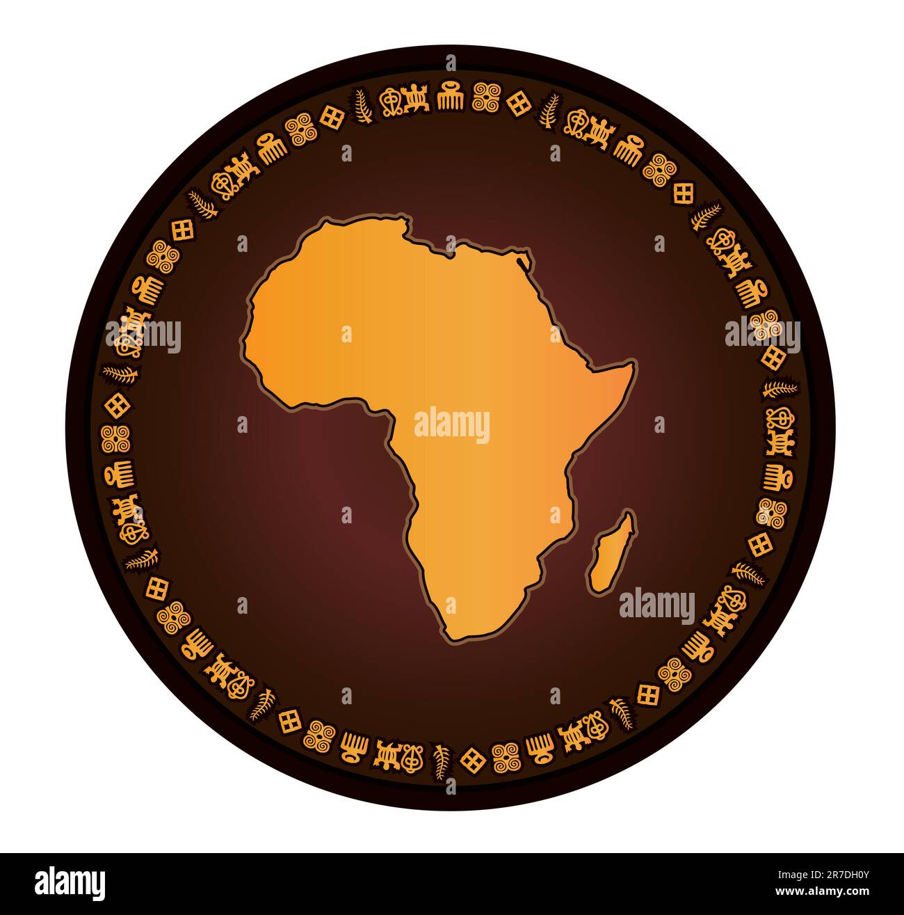 Mappa vettoriale del globo africano Illustrazione Vettoriale