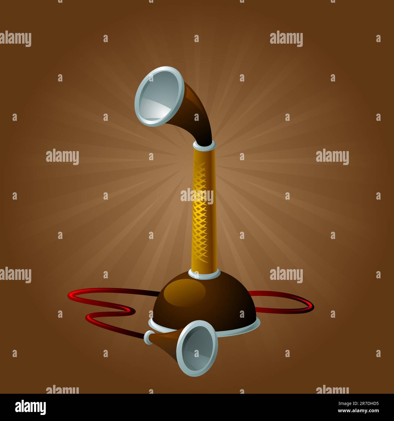 illustrazione vettoriale semplice e pulita di un apparecchio telefonico Illustrazione Vettoriale