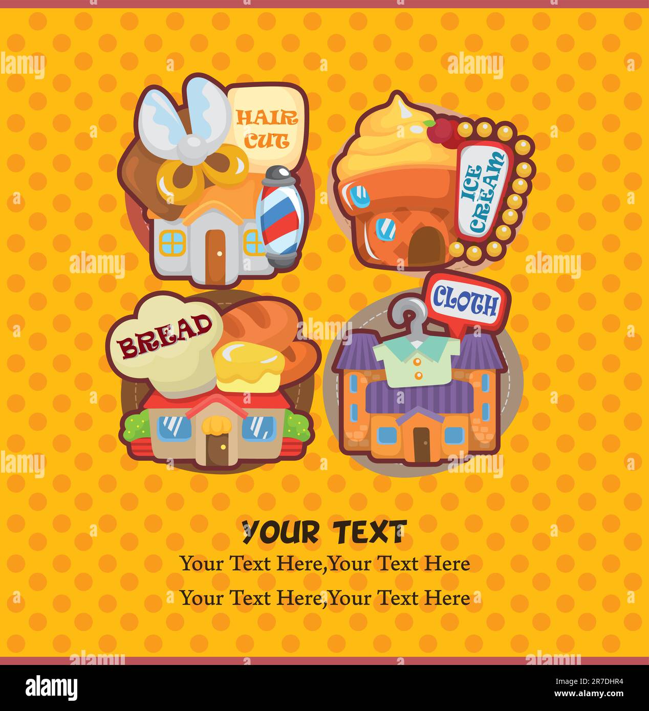 cartoni animati casa/negozio Illustrazione Vettoriale