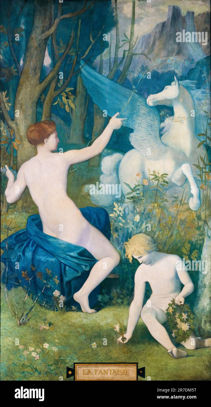 Pierre Puvis de Chavannes, Fantasy, pittura ad olio su tela, 1866 Foto Stock