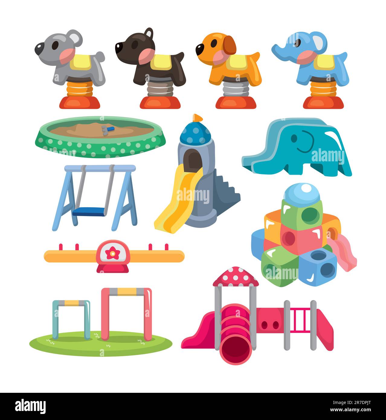 icona del parco dei cartoni animati Illustrazione Vettoriale