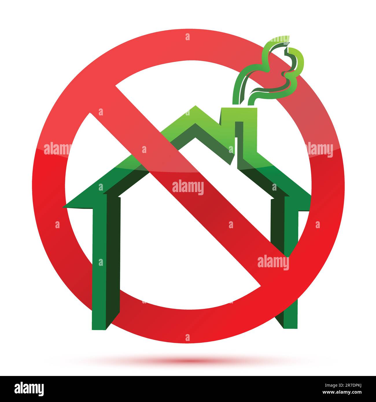 Senza tetto verde e icona rossa illustration design Illustrazione Vettoriale