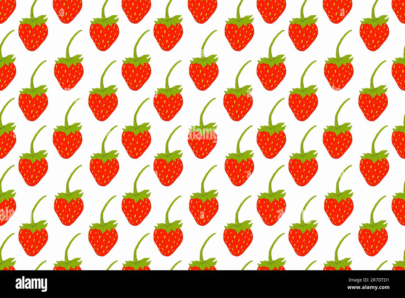 Frutta senza cuciture con fragole, collezione estiva. Design per tessuti, sfondi, copertine, Web, packaging e stampe Foto Stock