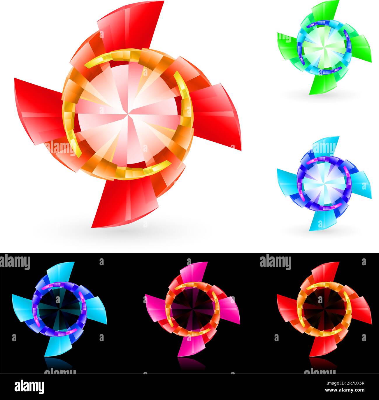 Impostare astratto del vortice. Illustrazione per la progettazione. Illustrazione Vettoriale