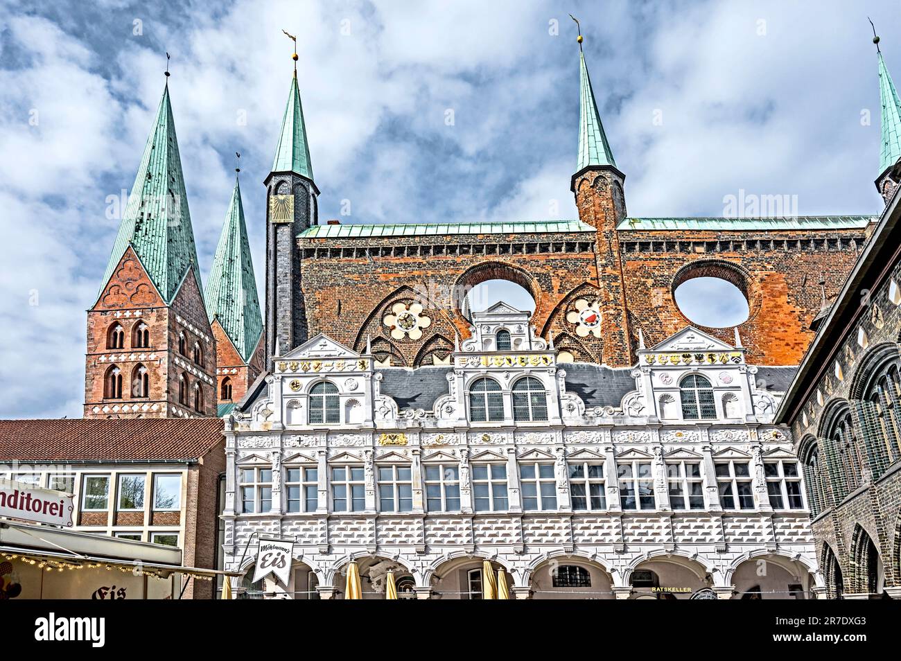 Lübeck (Deutschland, Germania): Rathaus; Municipio Foto Stock