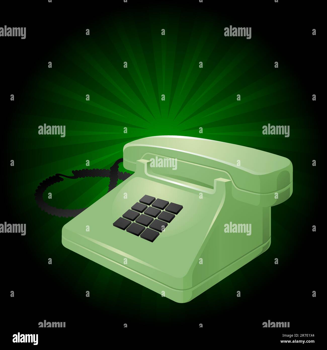 illustrazione vettoriale semplice e pulita di un apparecchio telefonico Illustrazione Vettoriale