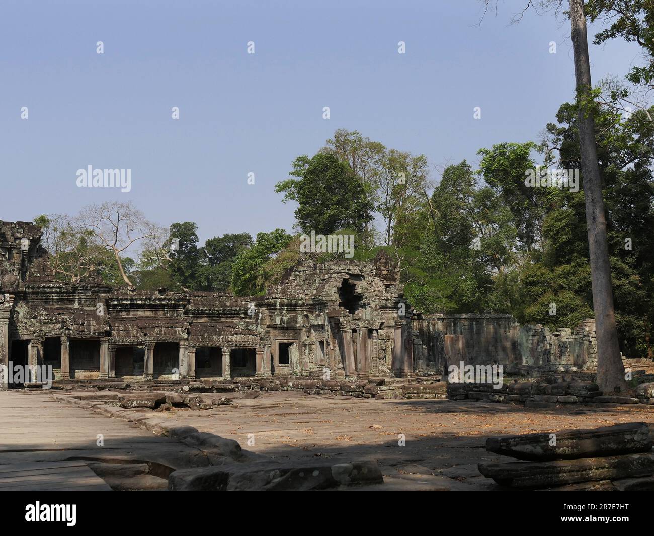Il tempio di Preah Khan, la provincia di Siem Reap, il complesso del tempio di Angkor, patrimonio mondiale dell'UNESCO nel 1192, costruito nel 1191 dal re Jayavarman VII, Foto Stock
