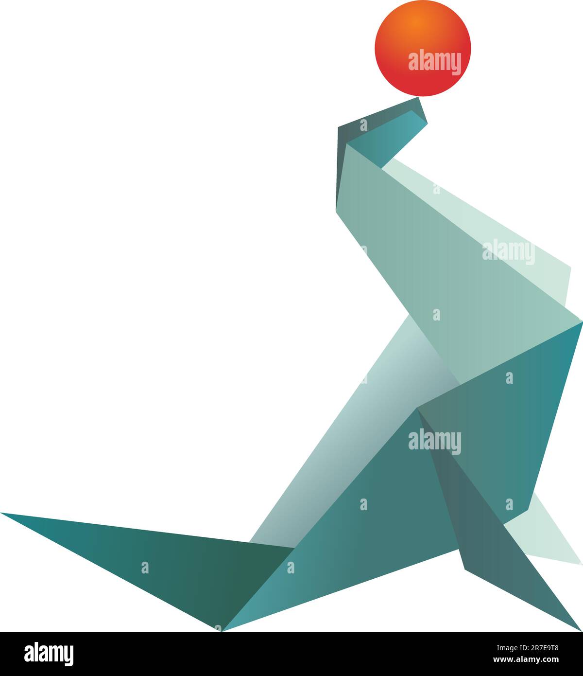 Uno Origami colori vibranti di tenuta. File vettoriale disponibile. Illustrazione Vettoriale