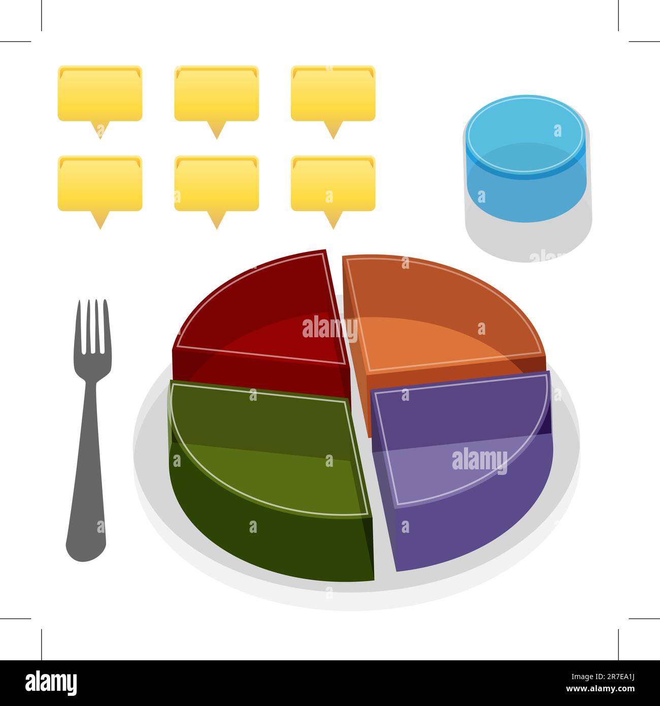 Una immagine di una piastra alimentare guida. Illustrazione Vettoriale