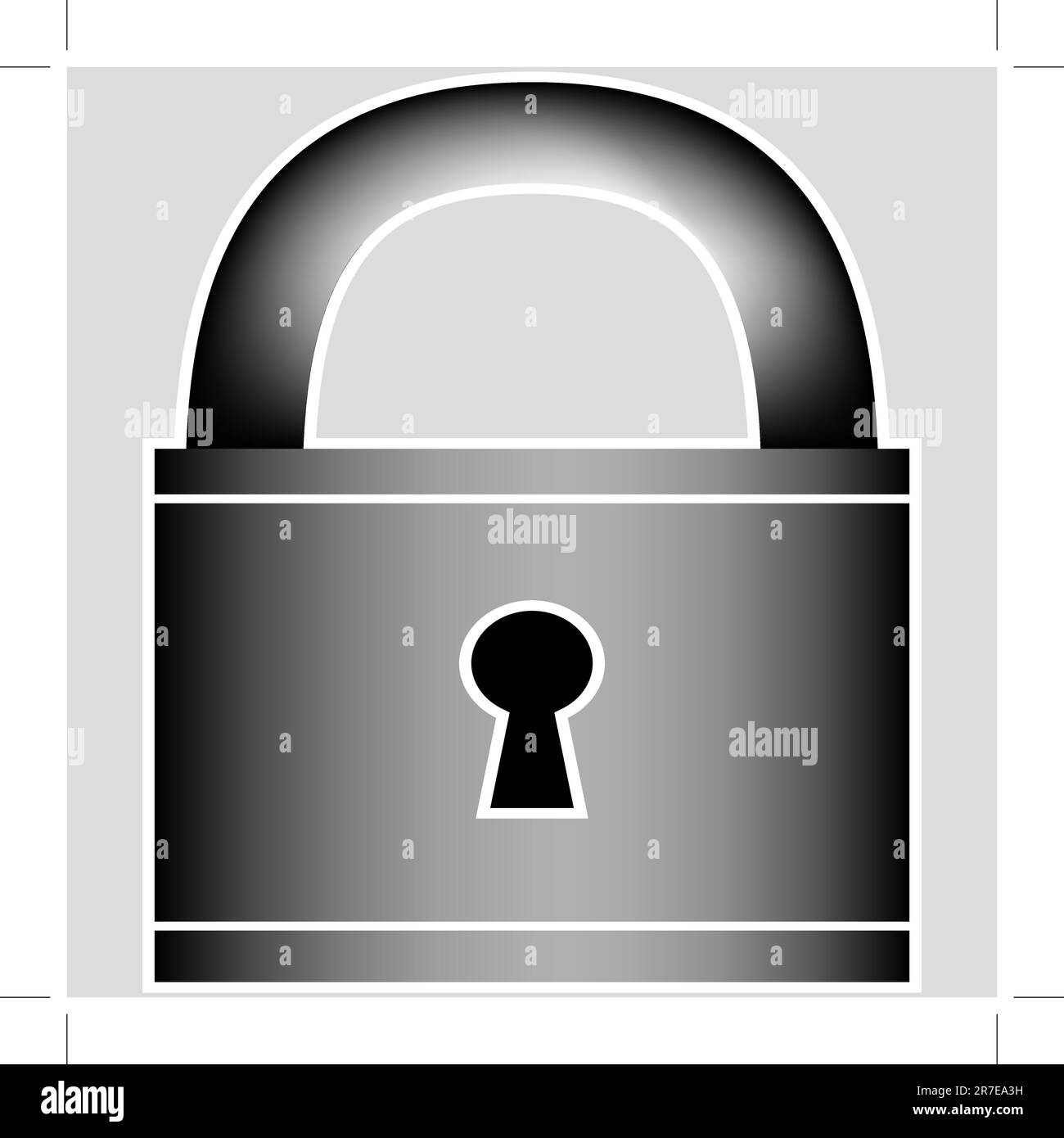 Un'immagine di un lucchetto Icona protezione. Illustrazione Vettoriale