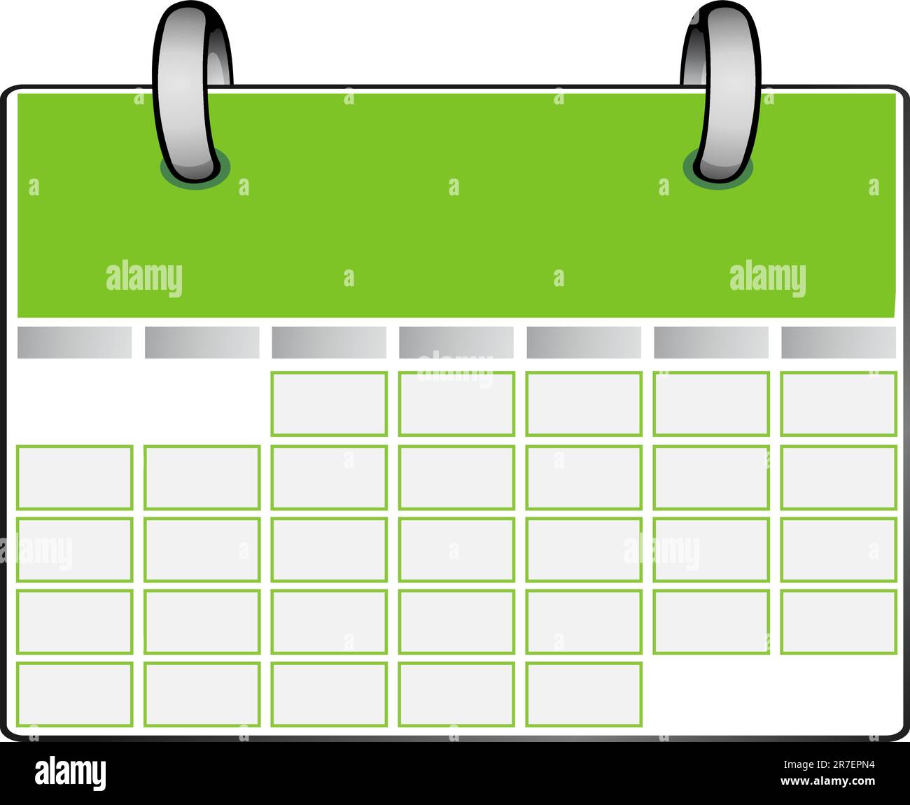 Un calendario verde Illustrazione Vettoriale