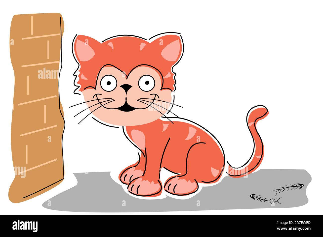 Illustrazione di sketchy cat su sfondo bianco Illustrazione Vettoriale