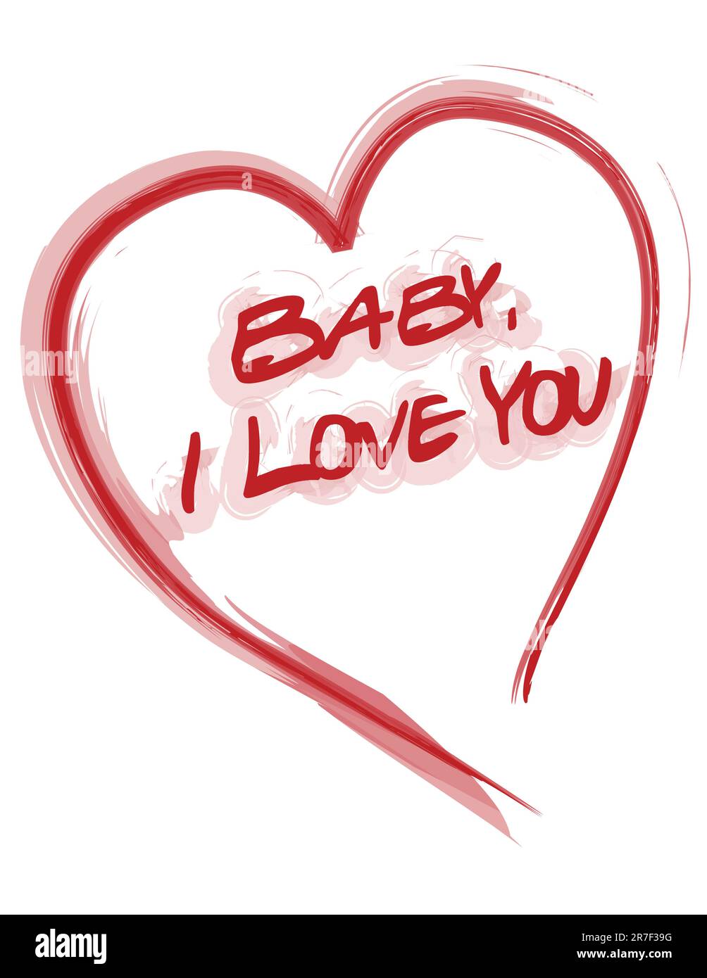 Baby, ti amo cuore isolato la scheda su uno sfondo bianco. Illustrazione Vettoriale Baby, ti amo cuore isolato la scheda su uno sfondo bianco. Illustrazione Vettoriale