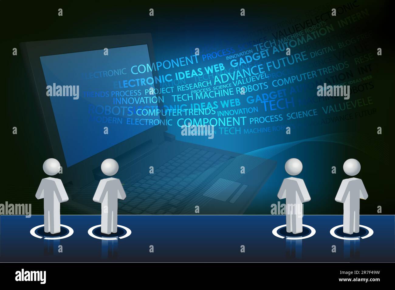 Illustrazione di abstract business card con i popoli Illustrazione Vettoriale