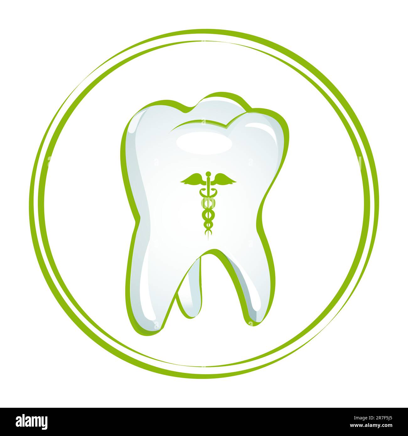 Illustrazione dei denti sani su sfondo bianco Illustrazione Vettoriale
