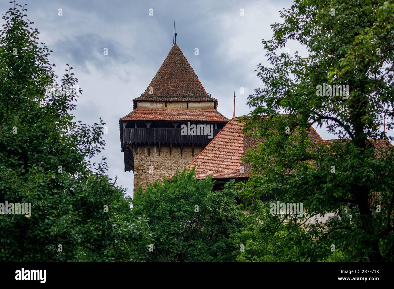 Chiesa fortificata di Viscri in Romania Foto Stock