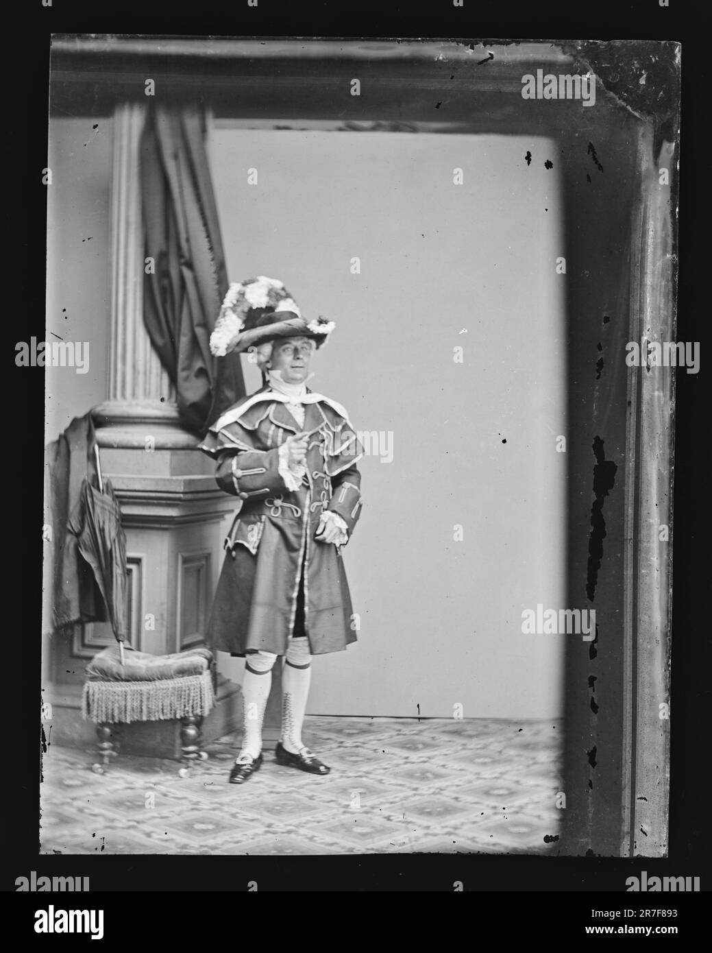 Uomo in cappello di Plumed c. 1860-1870 Foto Stock