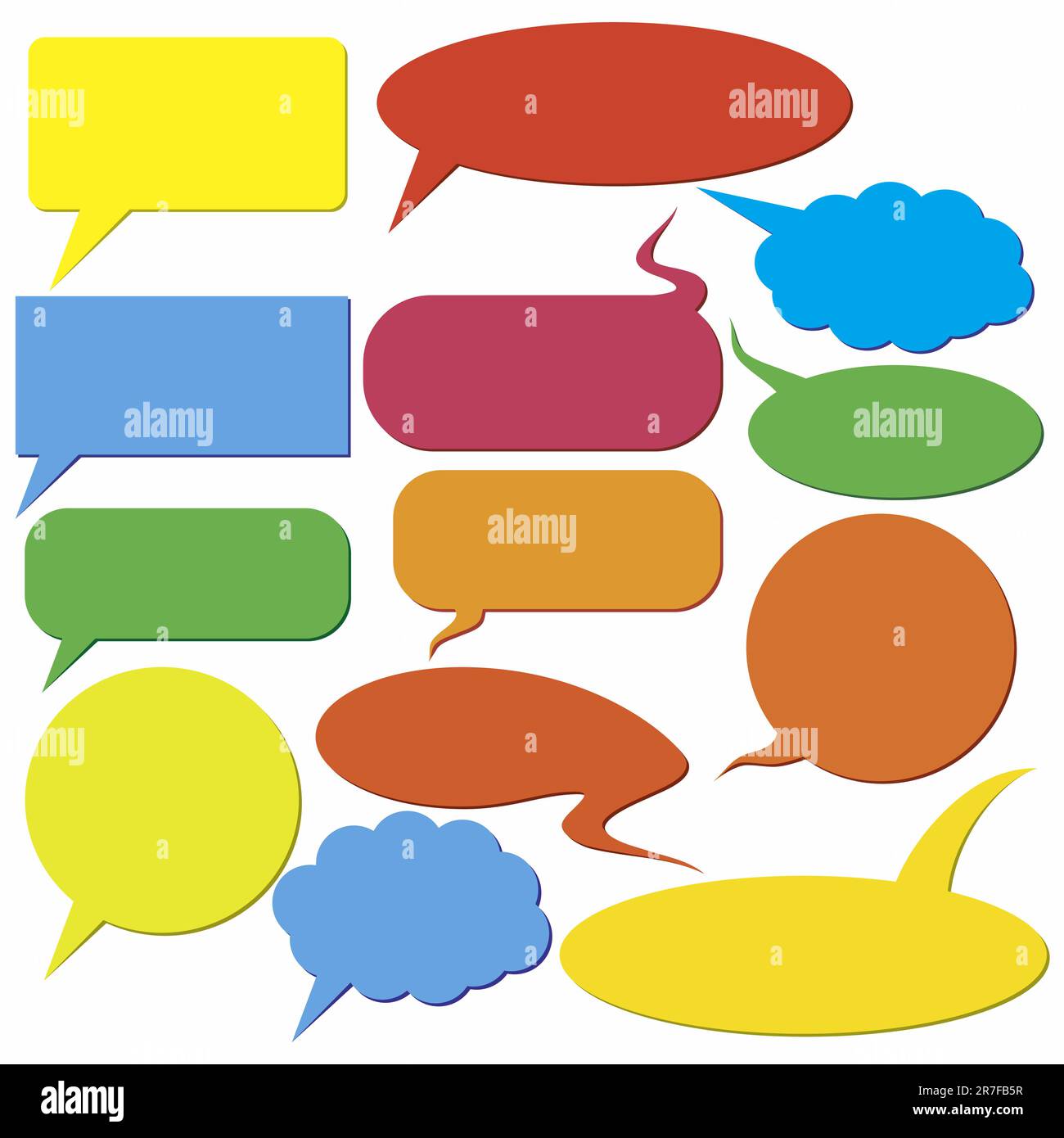 Set di finestre di dialogo su sfondo bianco. Illustrazione Vettoriale