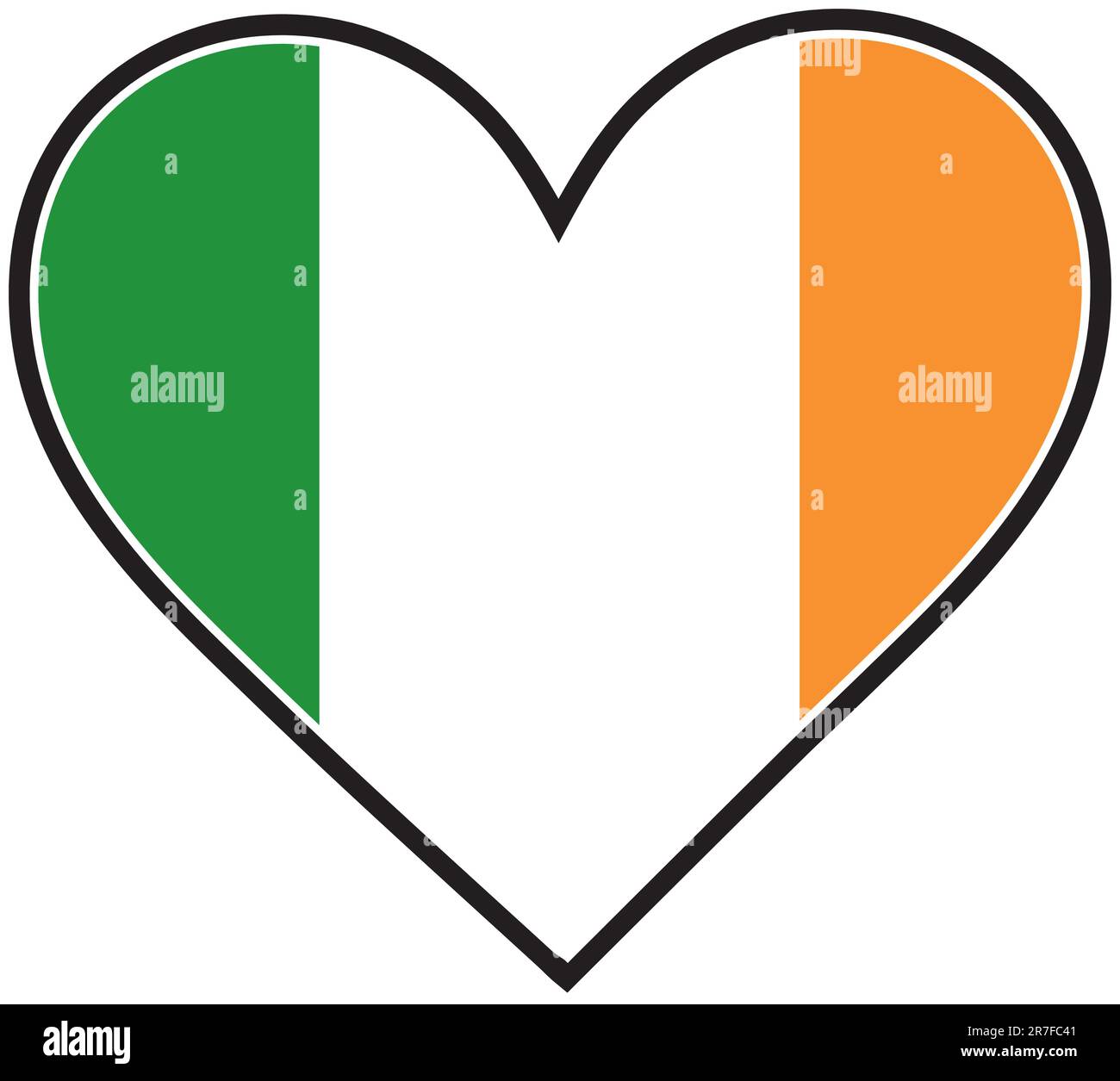 Un cuore con la bandiera irlandese in esso Illustrazione Vettoriale