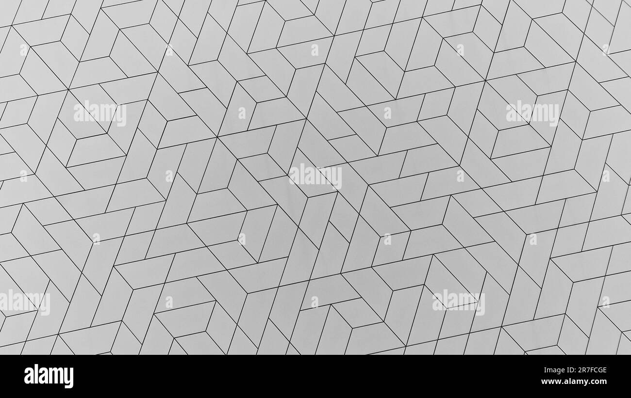 Un'immagine astratta caratterizzata da un design moderno di forme e linee intrecciate in una vivace tavolozza di colori Foto Stock